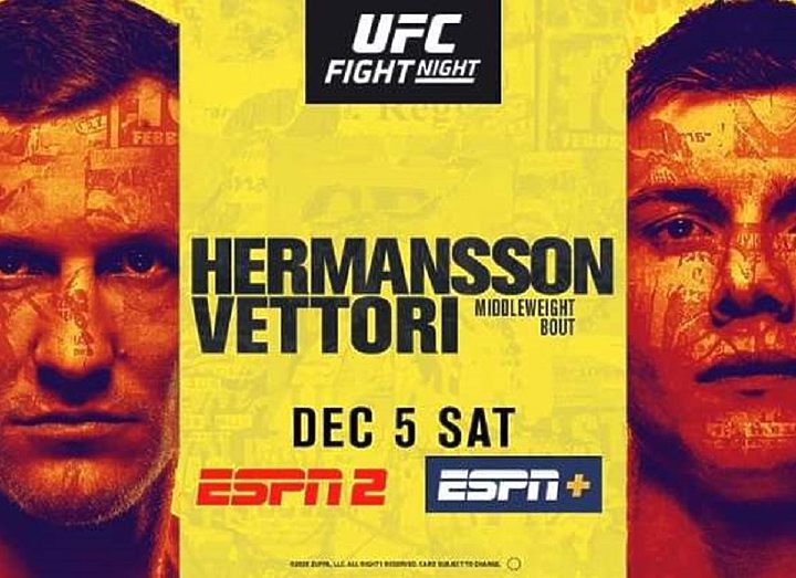 РЕЗУЛЬТАТЫ И БОНУСЫ UFC ON ESPN 19: HERMANSSON VS. VETTORI